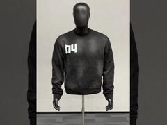 カスタム 酸洗い 日光消えた ラインストーン クルー ネック セーター