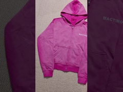 メンズストリートウェアジップアップ100％コットン スウェットパン用カスタムアシッドウォッシュバギースポーツジョギングスーツトラックスーツ