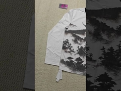 カスタムグラフィックプリント クルーネック ドロップショルダー オーバーサイズ ヘビーウェイト 100%コットン 長袖Tシャツ