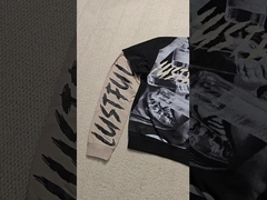 高品質カスタムヘビーコットンDTGプリントメンズダブルレイヤー長袖Tシャツスクリーン印刷D