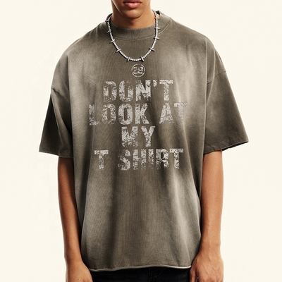 購入 320Gsm アシド洗浄 オーバーサイズのTシャツTシャツ 綿 重量Tシャツ ヴィンテージ 日焼け 消えたストリートウェア online manufacture