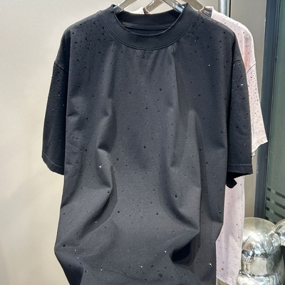 購入 レーベル 重量型 ラインストーン Tシャツ ストリートウェア サイズオーバー ヴィンテージ ビュー online manufacture