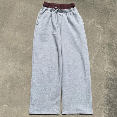 購入 オーダーメイド 幅幅のパンツ パンツ 綿 フランス テリー 双腰 ストレート トラックパンツ 男性用 online manufacture