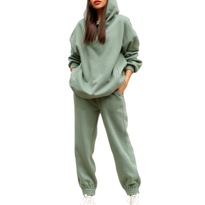 購入 オーダーメイド 女子 スウェットスーツ シンプル ブランク フーディと スウェットパンツ 秋季セット online manufacture