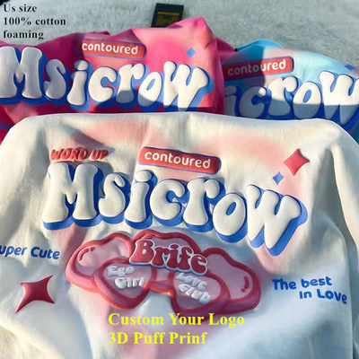購入 オーガニック100%綿製の男性用 3DパフプリントTシャツ 量1000 online manufacture