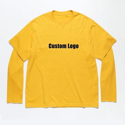 購入 グラフィック印刷 アシドストーン 洗濯 ヴィンテージ ダブルレイヤ 長袖Tシャツ 男性用 online manufacture