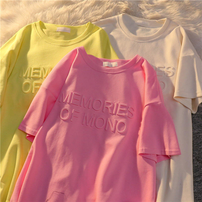 購入 男性用3DエムボスプリントTシャツ 女性用エムボスプリントTシャツロゴデザイン online manufacture