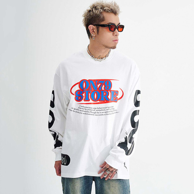 購入 100%綿 長袖Tシャツ 230gm 重量型文字 男性用 online manufacture