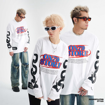 購入 ドロップ ショルダー オーバーサイズ 長袖Tシャツ 男性用 ユニセックス 230gm 100% 綿 online manufacture