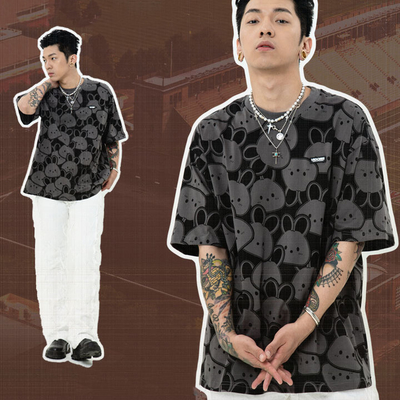 購入 オーネックユニセックスストリートウェア カスタム100%綿 グラフィック 全画面プリントTシャツ online manufacture
