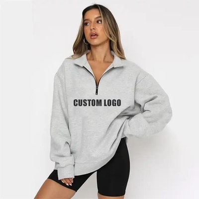 購入 冬季 女性 長い袖のシップアップ フーディ 女性 半シップアップ 印刷デザイン online manufacture
