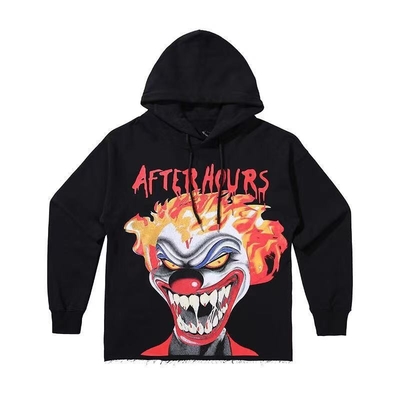 購入 黒色グラフィック フーディ 男性 女性 プリント フランス テリー コットン 重量 カット フーディ online manufacture