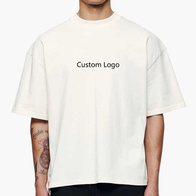 購入 カスタム オーバーサイズ クラップ トップ 男性用 綿 重量 落下 肩 箱型 白いTシャツ online manufacture