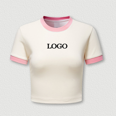 購入 カスタム Y2k グラフィックプリント ストリートウェア ピンク ベビー ティー リンガー クロップ トップ Tシャツ 女性用 online manufacture
