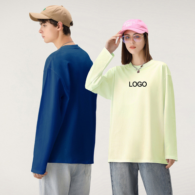 購入 250gm オーバーサイズ フル袖Tシャツ 男性 コットン 熱用 フル ロング袖 ユニセックス 空白 online manufacture