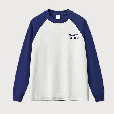 購入 100% 綿 オーバーサイズ ロングスリーブ ブローダー レター コントラスト トリム ラグラン 男性用 ブローダー online manufacture
