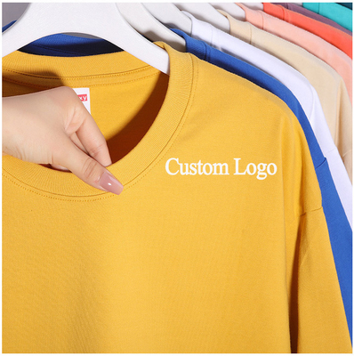 購入 白い長袖Tシャツ 普通の280gm 100%綿 男性Tシャツ 厚い綿 オーバーサイズ online manufacture