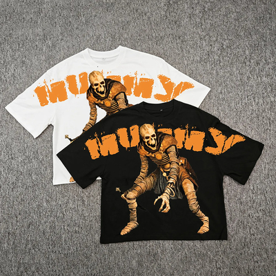 購入 カスタムストリートウェア 男性用超サイズTシャツ ボキシヒップホップ 250 GSM ドロップグラフィック online manufacture