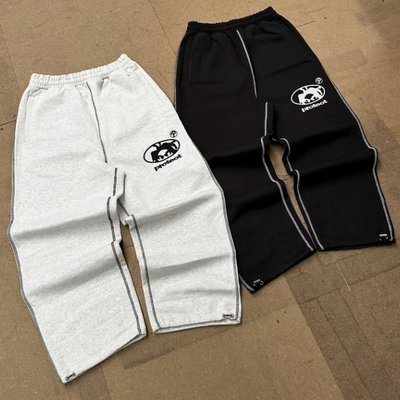 購入 カスタム 500 Gsm フランステリー ワイドレッグ スウェットパンツ 刺身 調節可能 引帯 袖手袋 男性用 スレックパンツ online manufacture