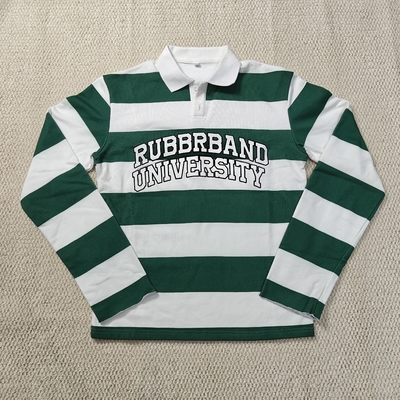 購入 カスタムマンTシャツ ボタンアップカラー ヘビーコットン プリントパッチ 刺繍入り長袖ラグビーシャツ ポロTシャツ メンズ online manufacture