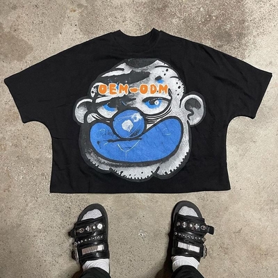 カスタム 100-400 gsm 100% コットン ドロップ 肩 ヴィンテージ カット ボキシフィット Tシャツ 男性