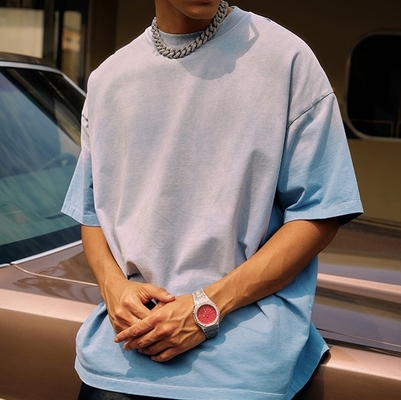 250gm 超大サイズ ストリートウェア ヴィンテージ 陽光消えた 酸洗濯 Tシャツ 超大サイズ 男性用