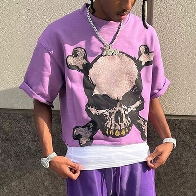 100gm 箱状のTシャツ 織物 体重 男性用 サイズ超大 粗いヘム 肩