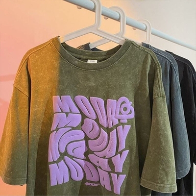 ボクシーフィット ヴィンテージ アシドウォッシュ 困った オーバーサイズ ドロップ ショルダー Tシャツ S-5XL またはカスタム