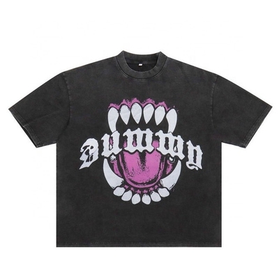 アcido Washed デザイン ヴィンテージ 200gm コットン Tシャツ ユニセックス オーバーサイズのボキシフィット