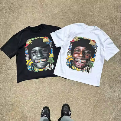 カスタム ユニセックス オーバーサイズ 厚い重綿Tシャツ スクリーンプリント 男性 ボックス型Dtgプリント グラフィックTシャツ