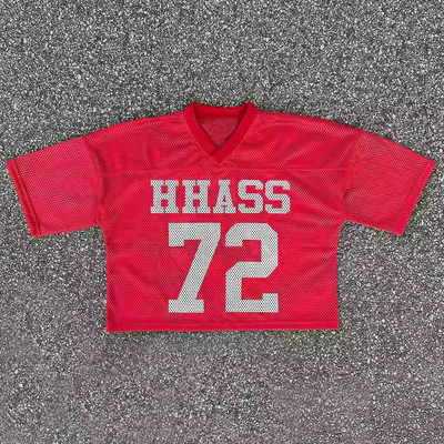 カスタムスポーツシャツ メーカー 高品質ポリエステル ヴィンテージ サッカー メッシュTシャツ ボックスジャージー 男性用 サッカーTシャツ