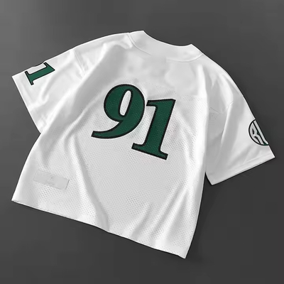 カスタム 2025 クラシック レトロ ジェリー サッカー V ネック サテンポリエステル メッシュ Tシャツ 高品質 サッカー サッカー Tシャツ 男性用